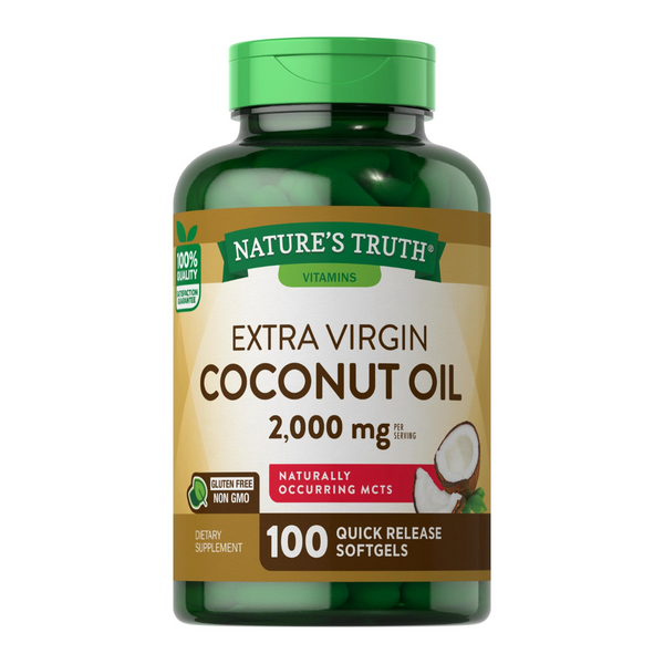 Aceite de Coco Extra Virgen 2.000 Mg - 100 Cápsulas Blandas