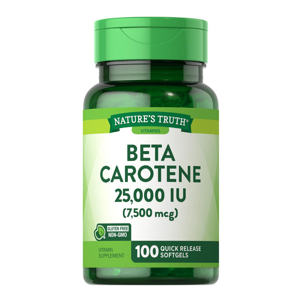 Betacaroteno 25.000 UI (7500 Mcg) - 100 Cápsulas Blandas