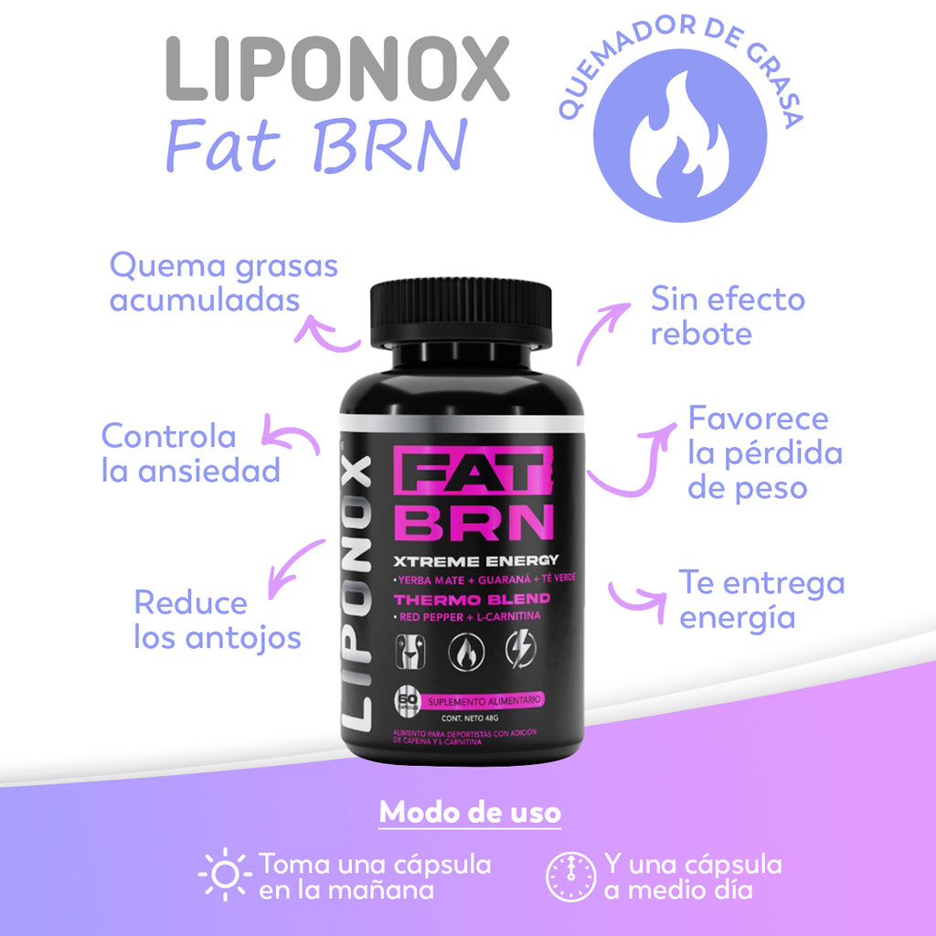 Quemador de Grasas Liponox Fat Brn - 60 Cápsulas