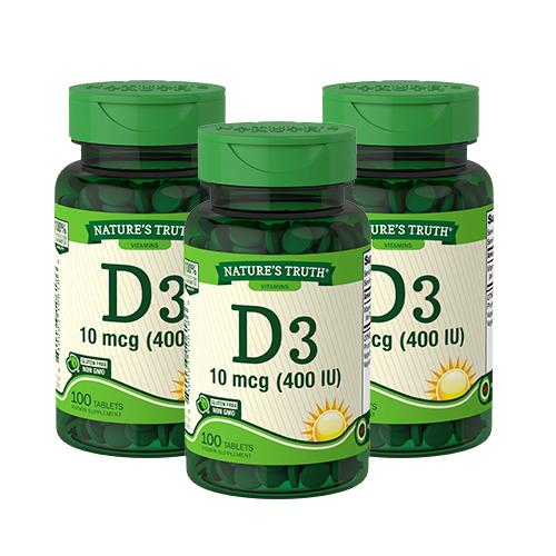 Pack Familiar Vitamina D3 400 IU - 3 x 100 comprimidos