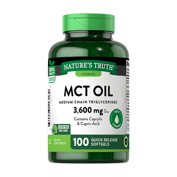 MCT Oil 3,600 Mg – 100 Cápsulas Blandas