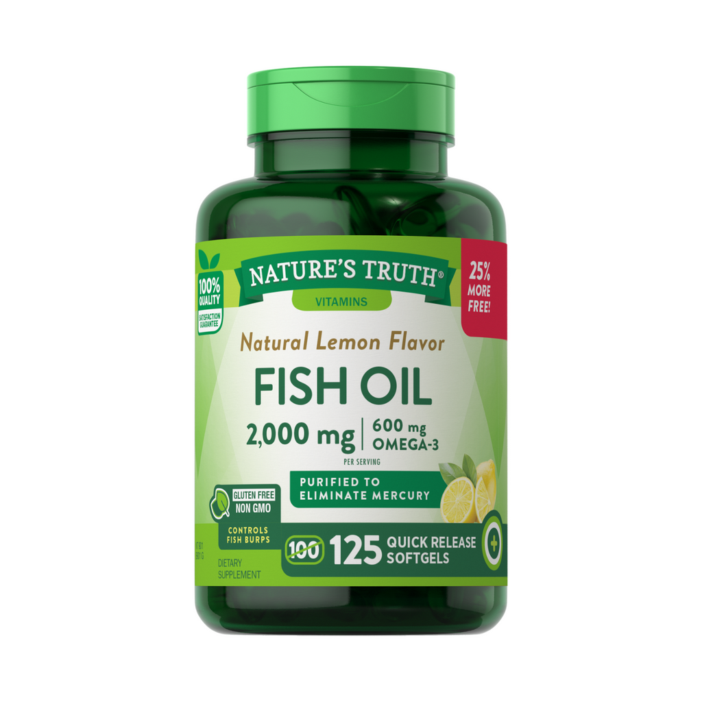 Omega 3 Fish Oil 2000 mg con esencia de limón - 125 Cápsulas Blandas