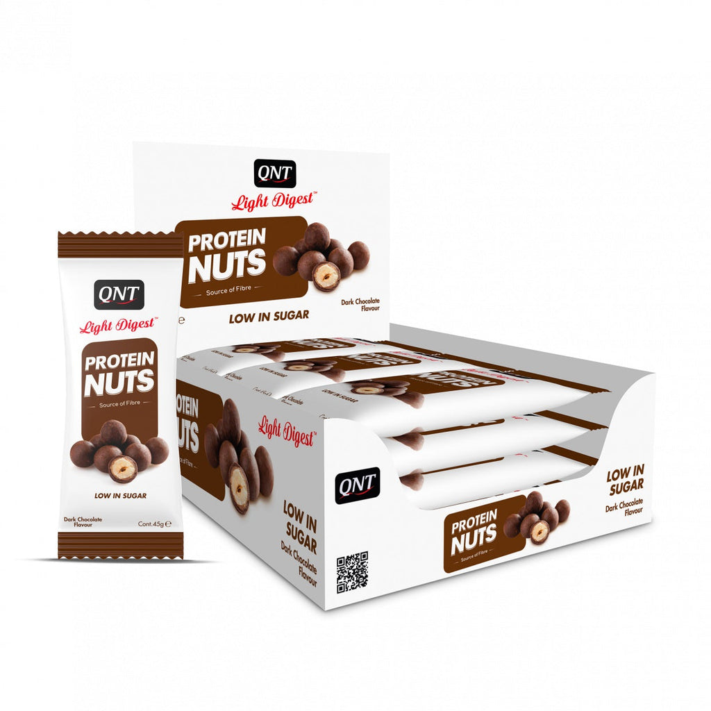 Caja de 12 Protein Nuts Bañado en Chocolate Con Proteína 12x45 Grs